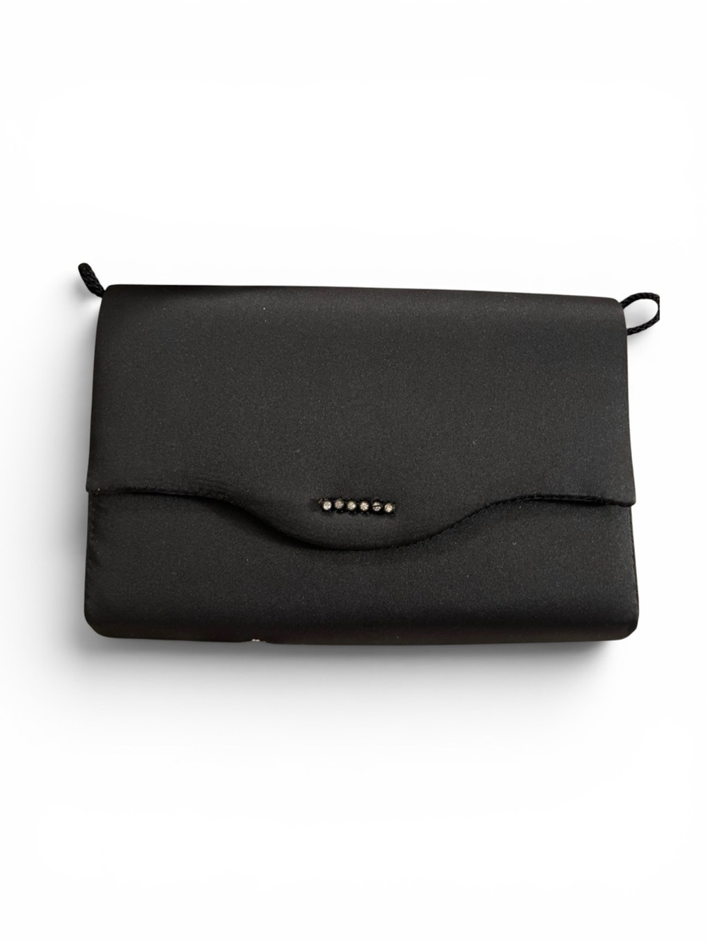 Loredana Elegant Black Satin Evening Clutch